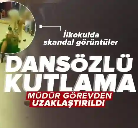 Bursa'da ilkokulda skandal görüntüler: Dansözlü kutlama! Müdür görevden uzaklaştırıldı.