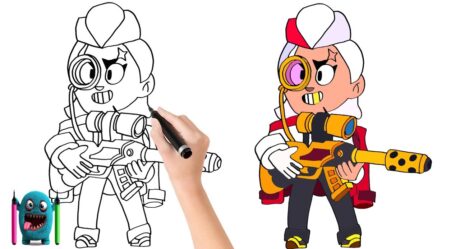 Altın El Belle Çizimi How to Draw Brawl Stars Goldenhand