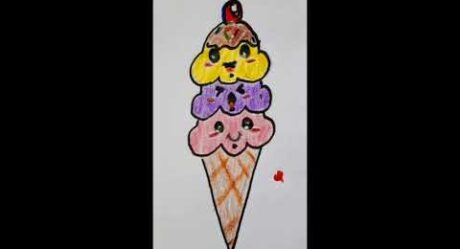 An ice-cream drawing /Easy / Step by step / Drawing Tutorial / Dondurma çizimi