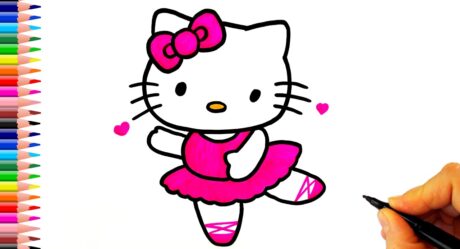 Balerin Hello Kitty Çizimi – Kolay Çizimler – Hello Kitty Nasıl Çizilir?
