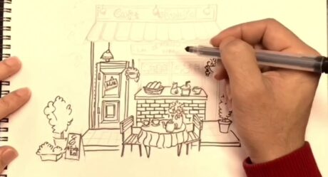 #EvdeKal birlikte Cafe Çizimi Yapalım | #StayAtHome, let's draw the cafe together