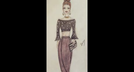 Girl in a beautiful dress drawing ( fashion)…/ Güzel elbiseli kız çizimi ( moda)