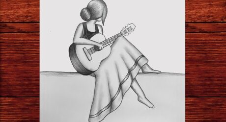 Gitar Çalan Kız Nasıl Çizilir – Gitar Çalan Kız Çizimi – How To Draw A Girl With Guitar – Sen de çiz