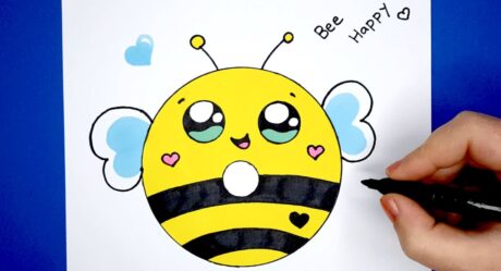 COMMENT DESSINER UN BEIGNET D’ABEILLE MIGNON ÉTAPE PAR ÉTAPE FACILE – Happy Drawings