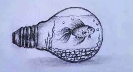 HOW TO DRAW A FISH IN A BULB / FISH IN A BULB DRAWING / AMPUL İÇİNDE BALIK ÇİZİMİ / BALIK ÇİZİMİ