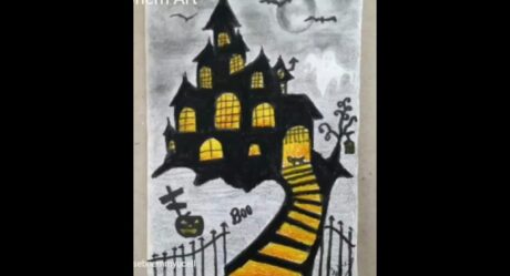 Haunted House Drawing for Halloween / Perili ev çizimi / Cadılar Bayramı resmi