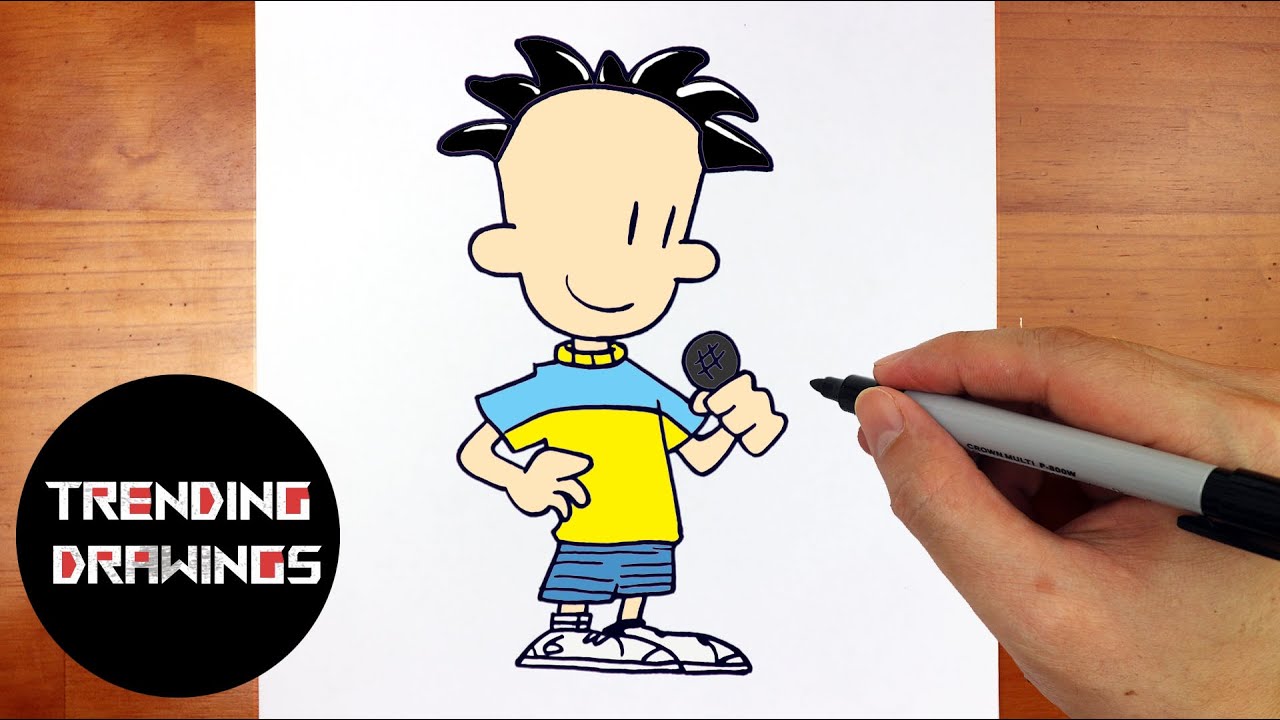 How To Draw FNF MOD Character Big Nate Easy Step by Step