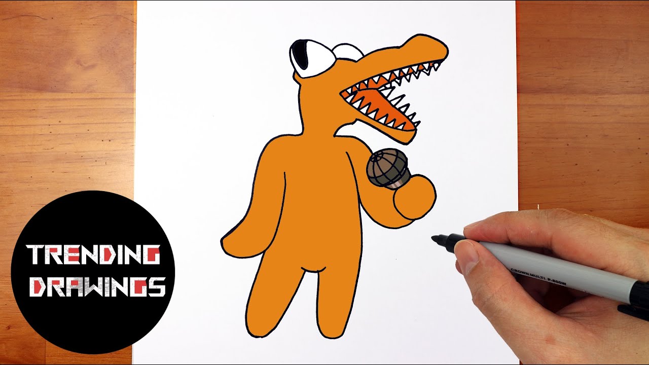 How To Draw FNF MOD Character Orange Rainbow Friends Easy Step by Step