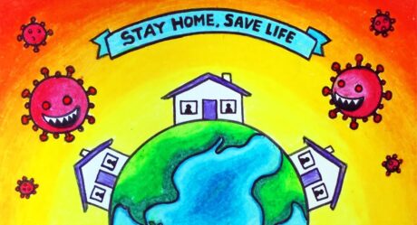 Comment dessiner Stay Home Save Lives Easy Poster | Dessin d’affiche de sensibilisation au coronavirus Covid-19