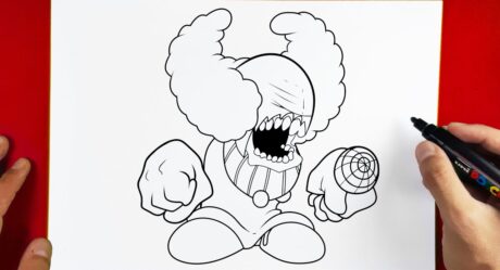 Cómo dibujar a Tricky the Clown – Friday Night Funkin Mod