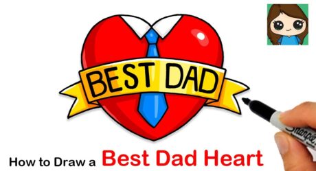 How to Draw a Best Dad Heart | Father's Day Art