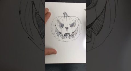 How to draw a pumpkin face #shorts