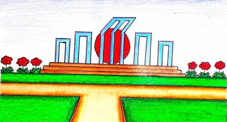 Cómo dibujar el dibujo de Shohid Minar | dibujo shahid minar | শহীদ মিনার আঁকানো । sorteo del 21 de febrero