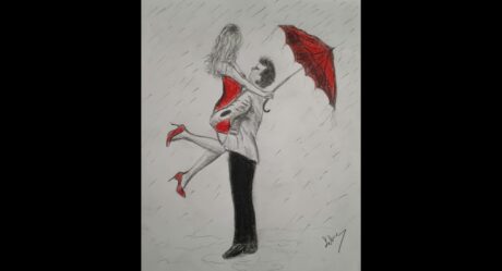 Hugged couple drawing / A girl and a boy drawing/Step by step/Sevgili çizimi/Valentine's day drawing