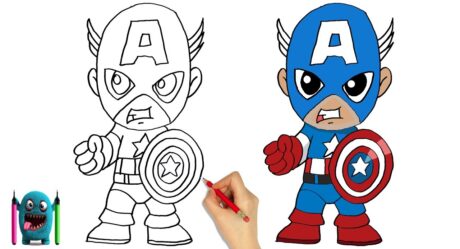 Kaptan Amerika Çizimi How to Draw Marvel