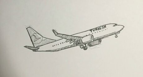 Uçak resmi nasıl çizilir | THY uçak çizimi