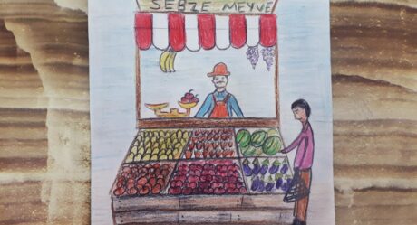 YERLİ MALI HAFTASI RESMİ / MANAV ÇİZİMİ / GREENGROCER DRAWING / FRUIT VEGETABLE SELLER /