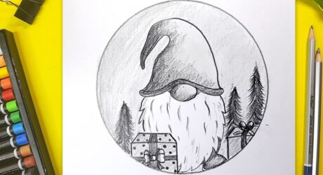 Christmas Drawing For Beginners – Pencil Drawing – Cute SANTA drawing