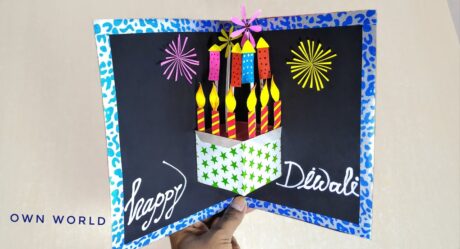 DIY Diwali Greeting Card / Handmade Diwali card making ideas / How to make greeting card for Diwali