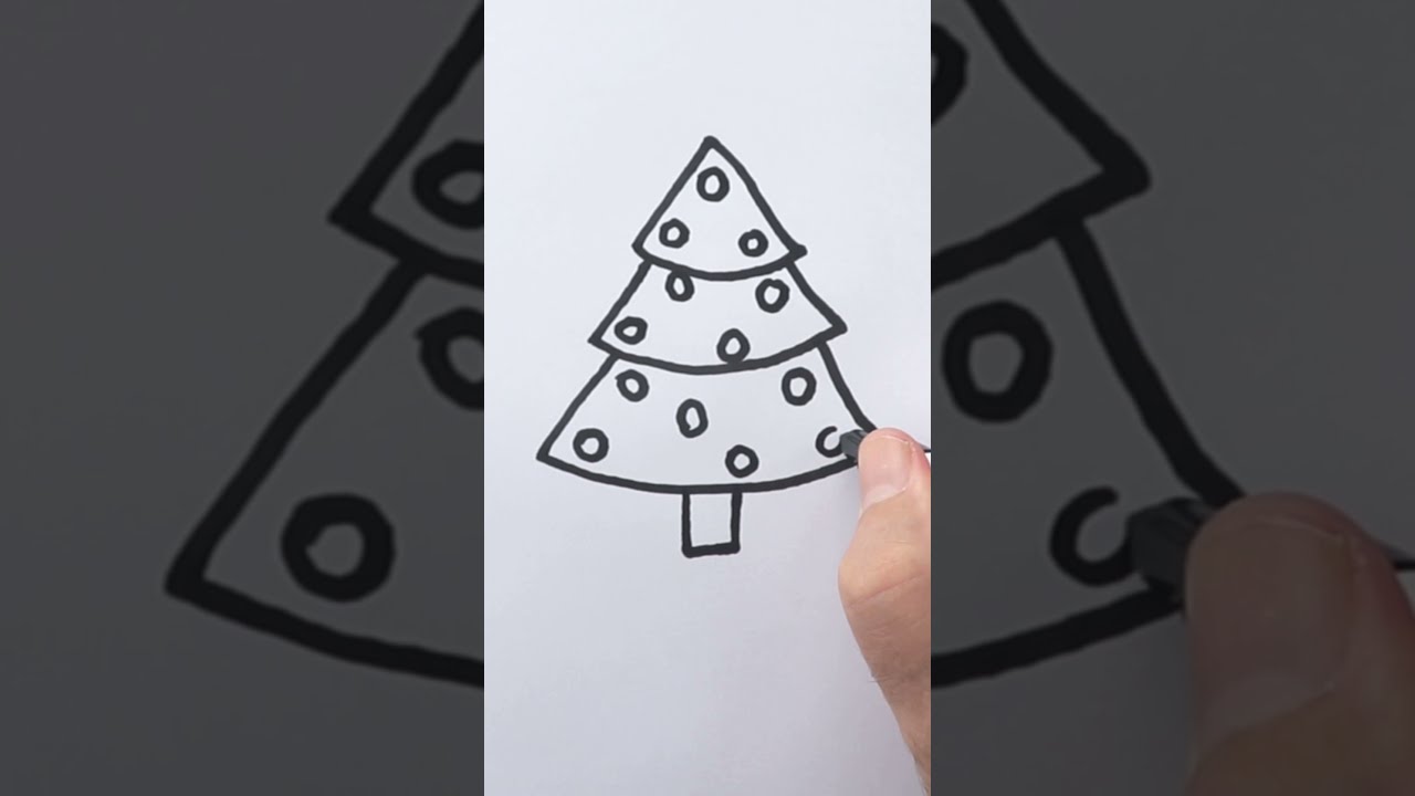 Dessin de Noël: Comment dessiner un sapin de Noël | Dessins rapides #shorts #noel #noël
