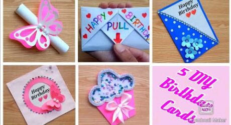 5 DIY Birthday greeting cards / Easy and Beautiful card | Make 5 cute Birthday cards.