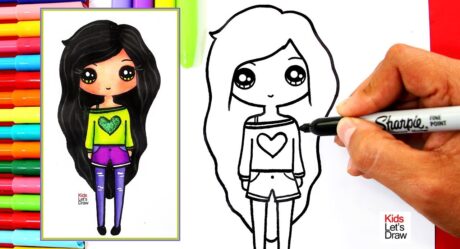 Aprende a dibujar una CHICA TUMBLR de CABELLO NEGRO