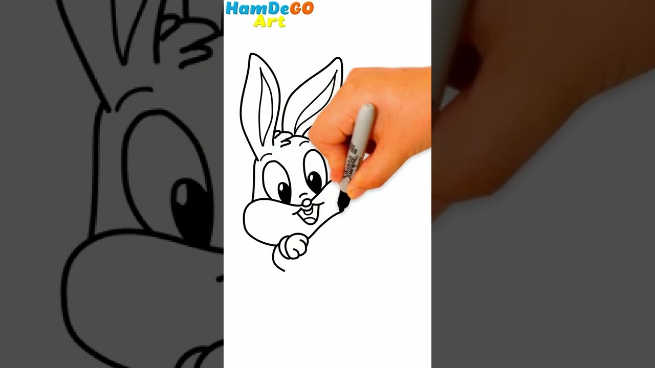Beautiful drawing of a baby rabbit | Easy drawings  #shorts