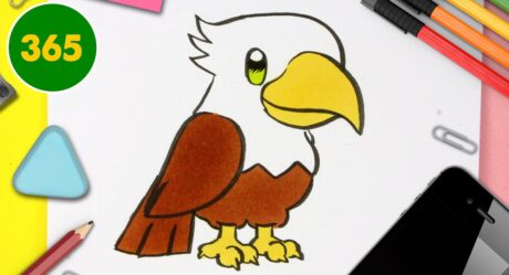 COMMENT DESSINER UN AIGLE KAWAII – dessins kawaii faciles – Apprenez à dessiner des animaux kawaii