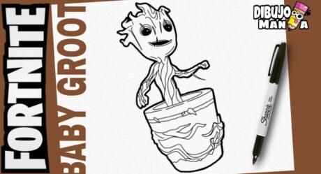 HOW TO DRAW BABY GROOT FROM FORTNITE | FORTNITE DRAWINGS | how to draw baby groot from fortnite