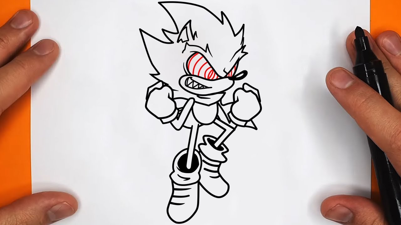 Como Dibujar A FLEETWAY SUPER SONIC | Friday Night Funkin | FNF MOD