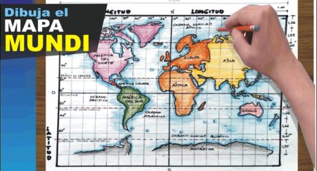 HOW TO DRAW THE WORLD MAP with its names with parallels and meridian globe Draw world map