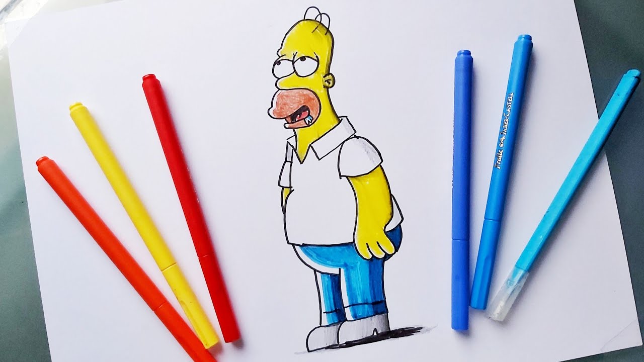 Comment dessiner Homer Simpson en entier etape par etape