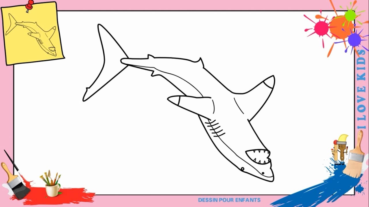 Comment dessiner un requin (great white) 3 FACILEMENT etape par etape