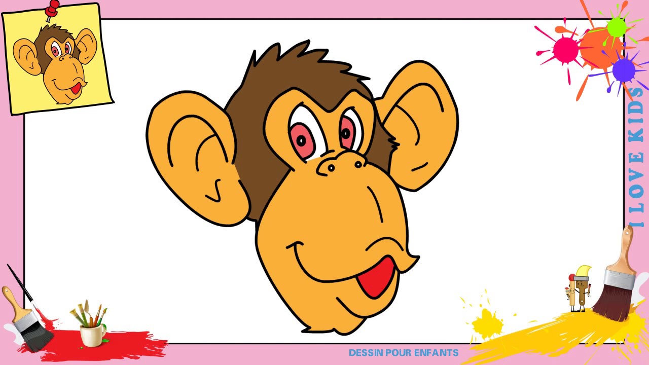 Comment dessiner un singe (visage) FACILEMENT etape par etape