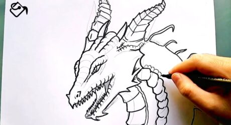 Comment dessiner une tête de dragon (apprendre à dessiner un dragon facile pour les débutants)