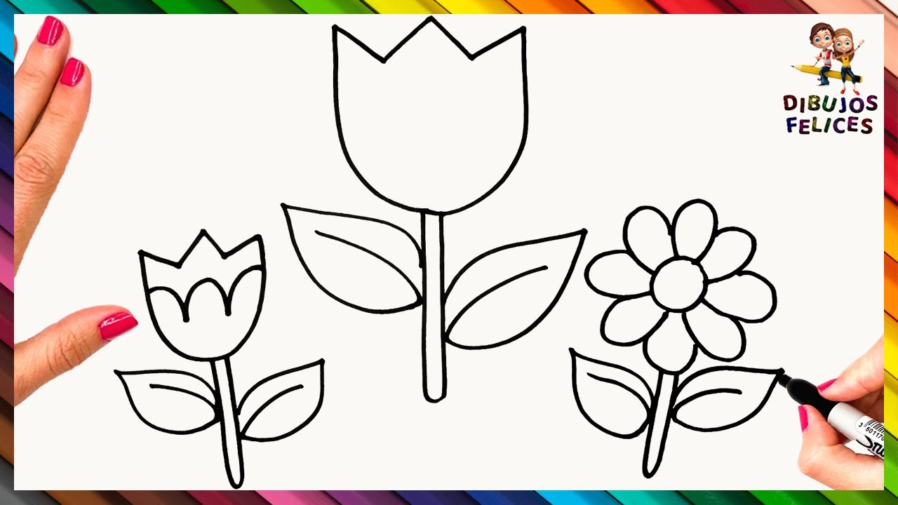 Cómo Dibujar Flores Paso A Paso Y Fácil  Flores Dibujo