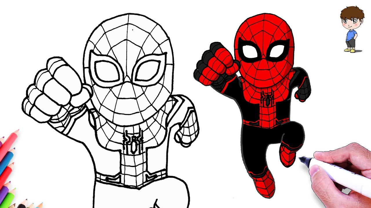 Como Dibujar Hombre Ara A Dibujos Faciles De Spiderman Lejos De Casa