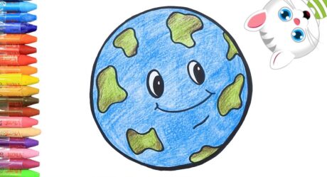Cómo Dibujar y Colorear Tierra Feliz | Dibujos Para Niños con MiMi | Aprender Colores