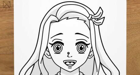 How to draw NEZUKO KAMADO (Kimetsu no Yaiba) step by step, easy AND fast