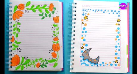 How to draw margins to decorate notebooks Yaye