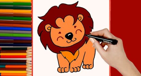 Cómo dibujar un León Kawaii. Dibujo de León paso a paso faciles