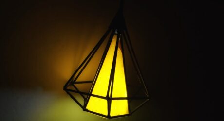 DIY Diamond Shaped Pendant Hanging Light Lamp Using Newspaper | Craft Nifty Creations