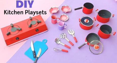 DIY Homemade toy Kitchen set for kids / How to make kitchen set | Paper kitchen set Crafts – DIY