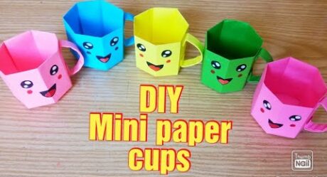 DIY Mini Paper Cup / How To Make a Paper Cup / Paper Crafts / Easy origami paper cup / childern day