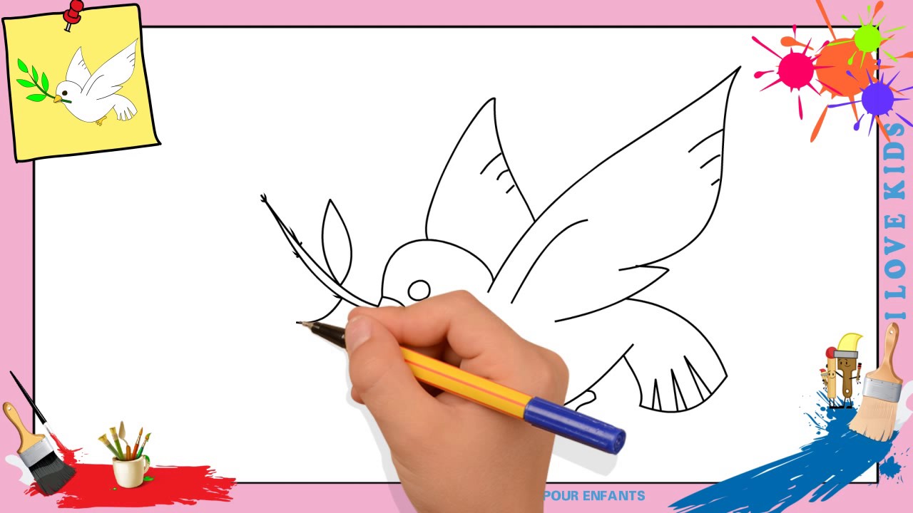 Dessin pigeon - Comment dessiner un pigeon FACILEMENT pour ENFANTS