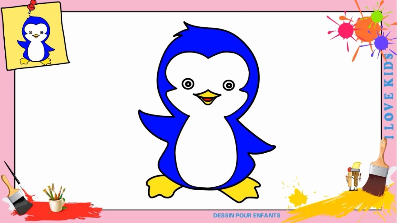 Dessin pingouin 3 KAWAII FACILE - Comment dessiner un pingouin KAWAII FACILEMENT