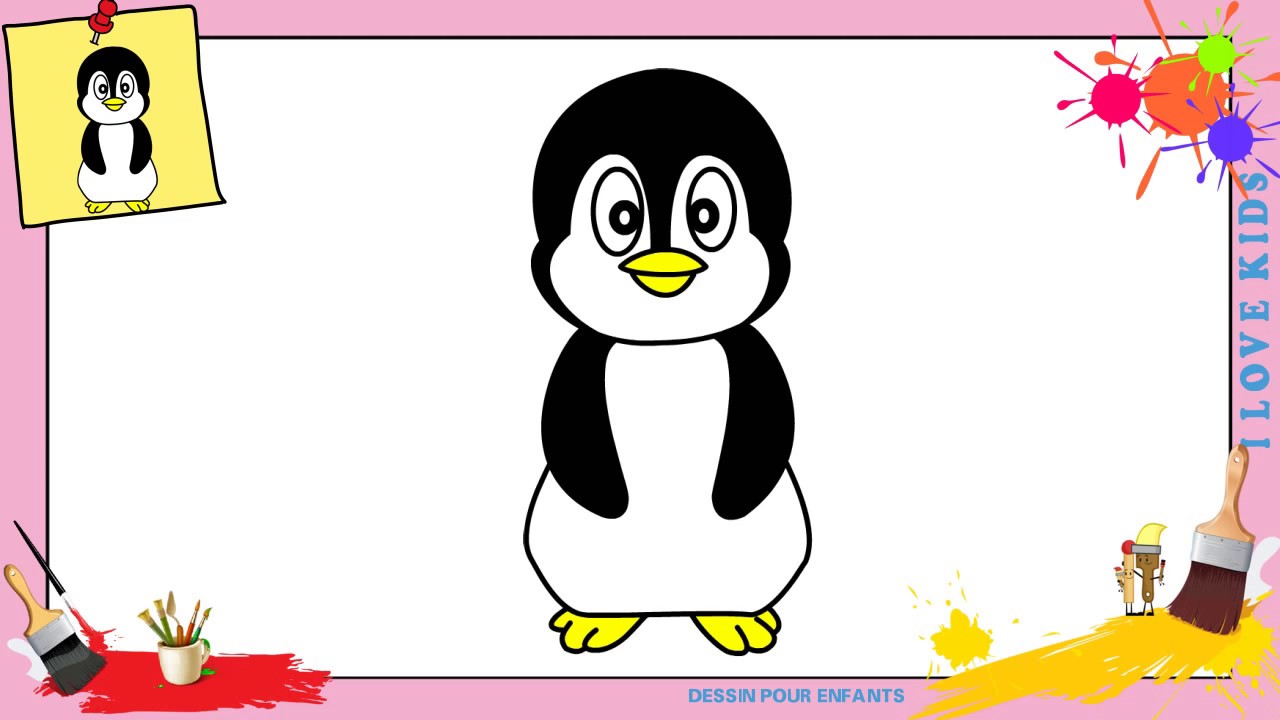 Dessin pingouin KAWAII FACILE - Comment dessiner un pingouin KAWAII FACILEMENT