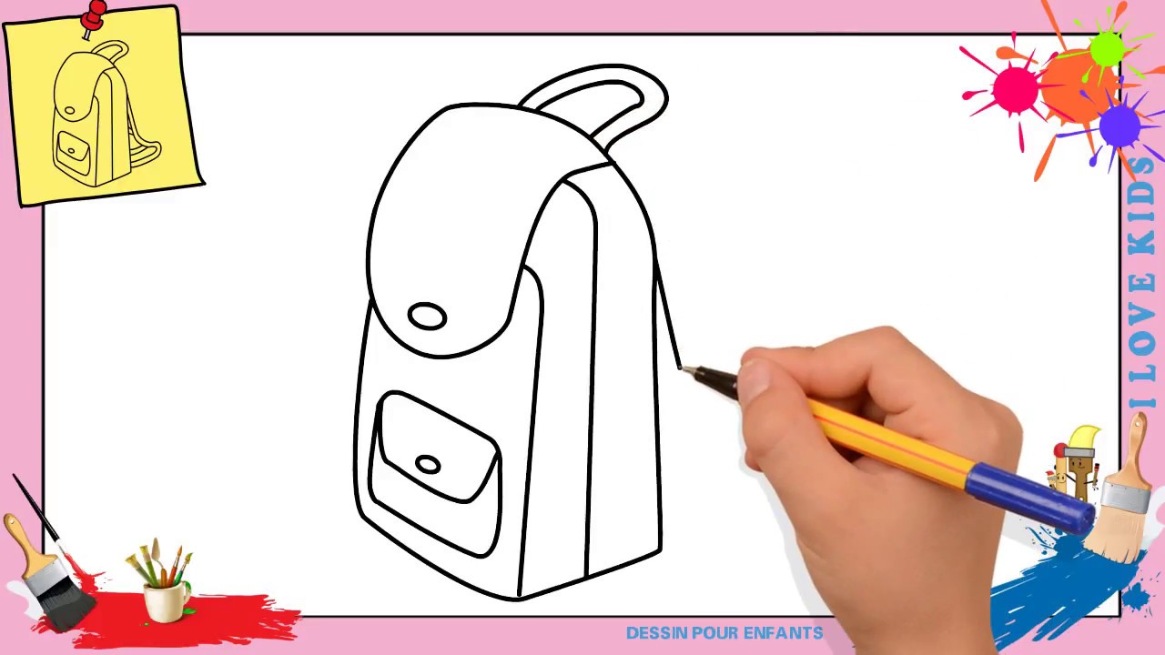 Dessin sac à dos FACILE - Comment dessiner un sac à dos FACILEMENT