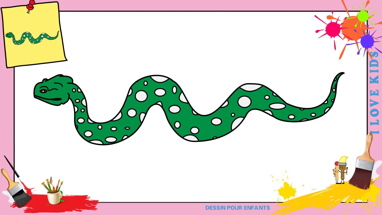 Dessin serpent FACILE - Comment dessiner un serpent FACILEMENT etape par etape