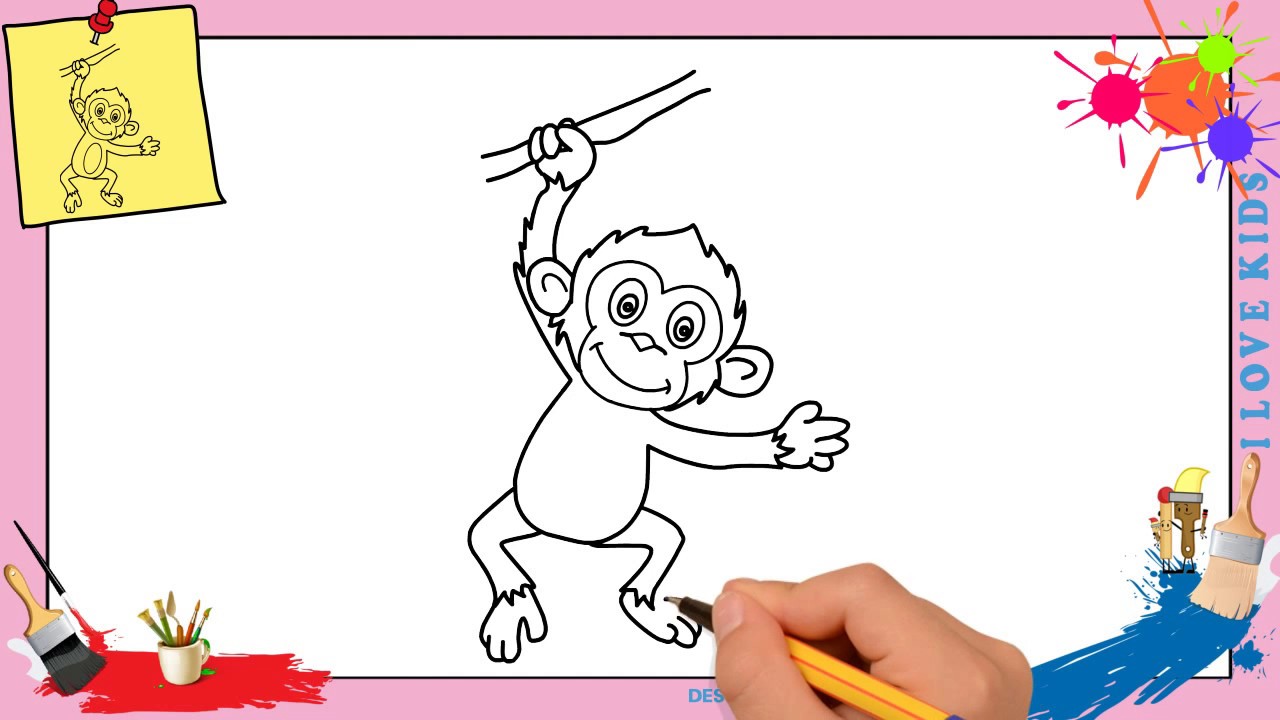 Dessin singe 4 FACILE - Comment dessiner un singe FACILEMENT etape par etape